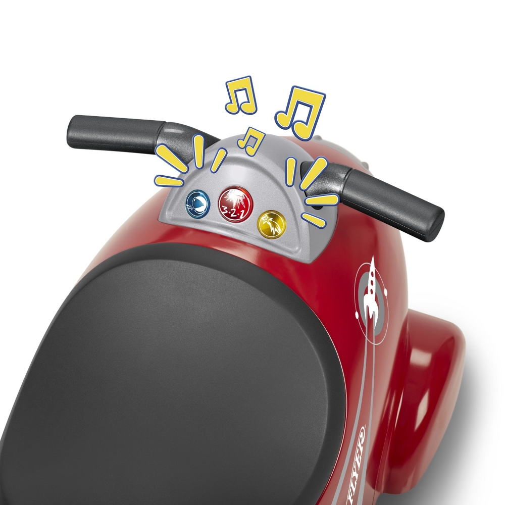 Ride-On Radio Flyer Retro Rocket, depozitare sub scaun - imagine 4
