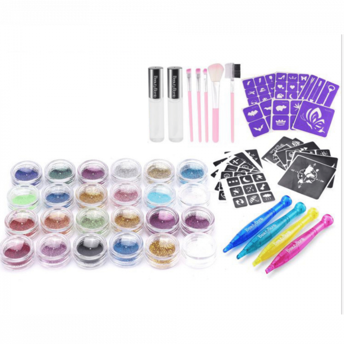 Set Tatuaj Sclipici Krista Beauty Bomb 24 Culori