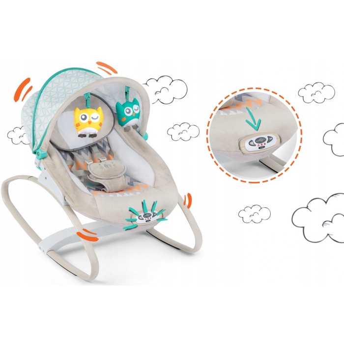Balansoar Ricokids cu vibrații și muzică gri