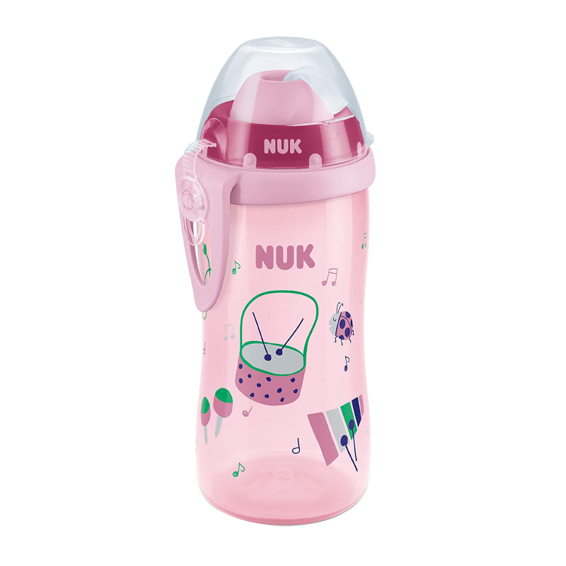 Cana Nuk Flexi 300 ml Roz cu Pai Moale - imagine 2