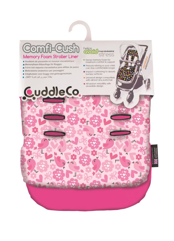 Saltea Carucior CuddleCo Comfi Cush Love Birds - imagine 2