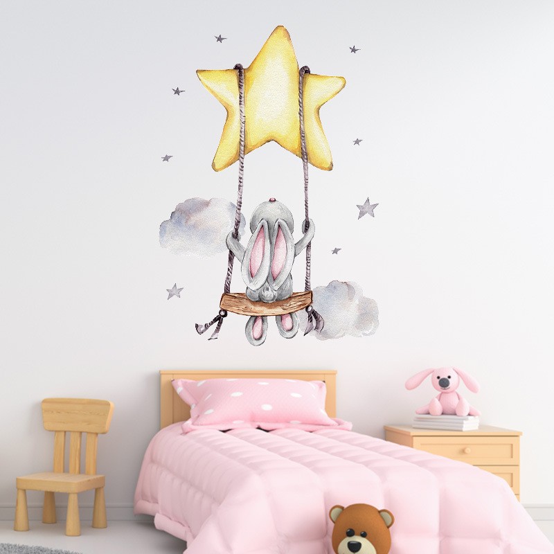 Sticker Decorativ Iepuraș SIPO | Autoadeziv, 70x49 cm - imagine 2