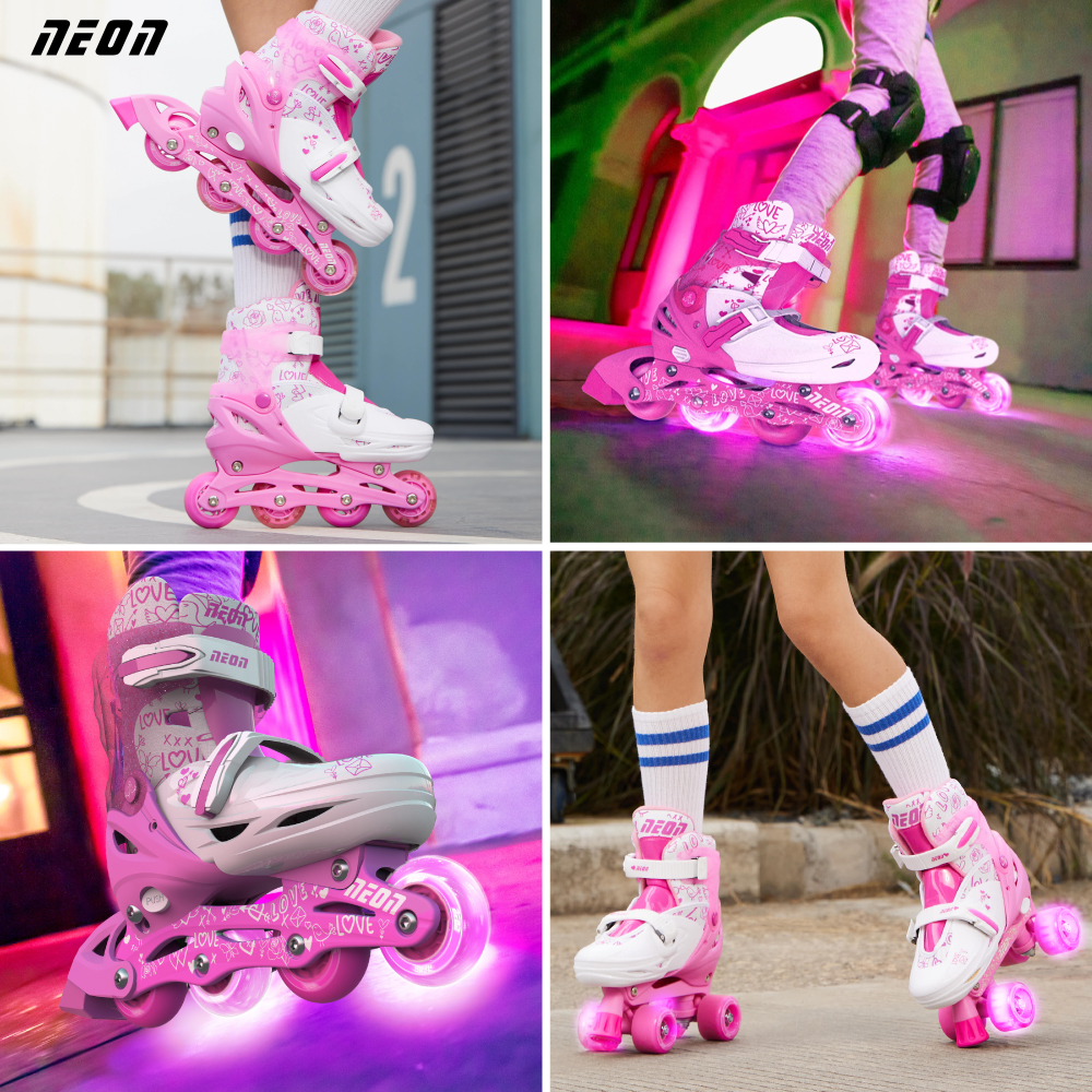 Role Neon Combo Skates 2 în 1 Pink, 34-37 - imagine 6