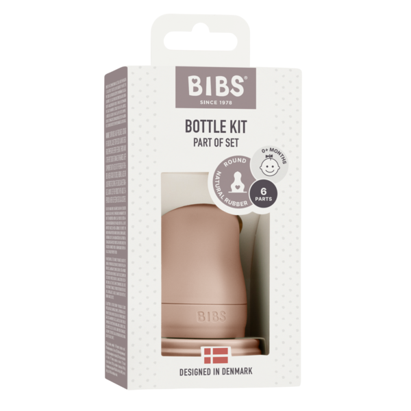 Kit Biberon Sticlă Bibs Blush cu Palnie Pliabilă
