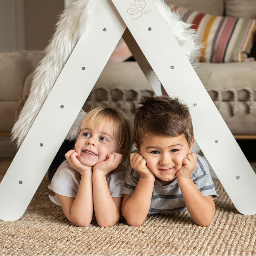 Scara Pikler Montessori MeowBaby Alb - imagine 3