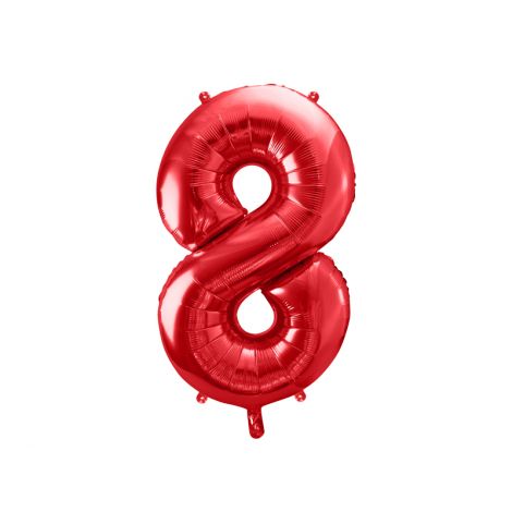 Balon Folie Cifra 8 Roșu Party Deco | 8 Ani