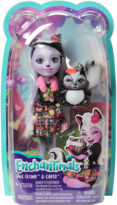 Enchantimals Papusa Sage Skunk cu Caper - Joc Interactiv