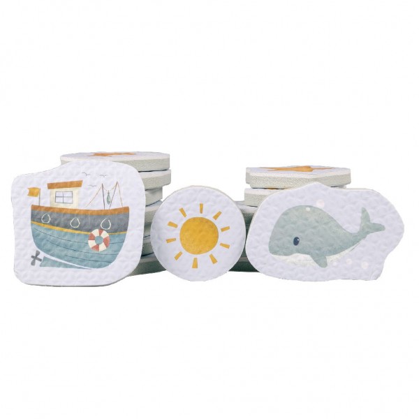 Figurine Spumă Baie Little Dutch Marinarii, Set 18 Bucăți