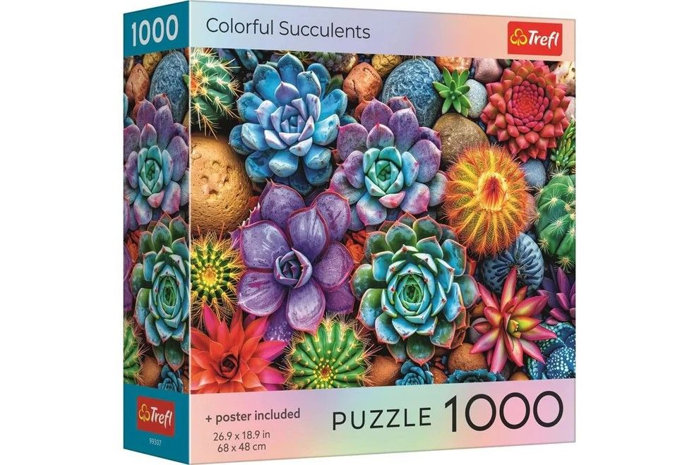 Puzzle 1000 piese Suculente Trefl cu Poster
