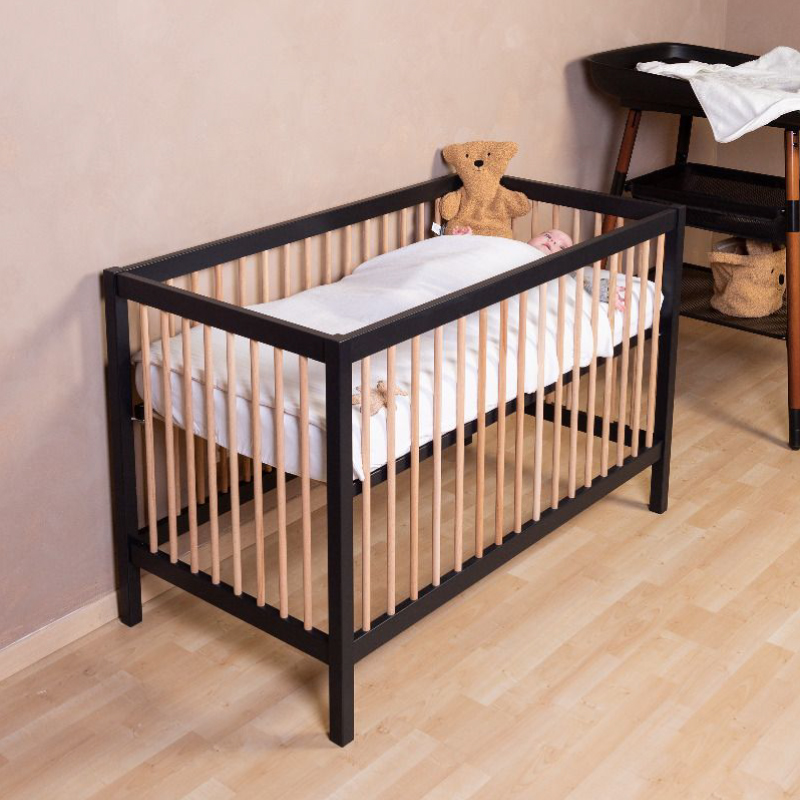 Patut Childhome Cot 97 Fag, 60x120 cm, Natural/Negru - imagine 3