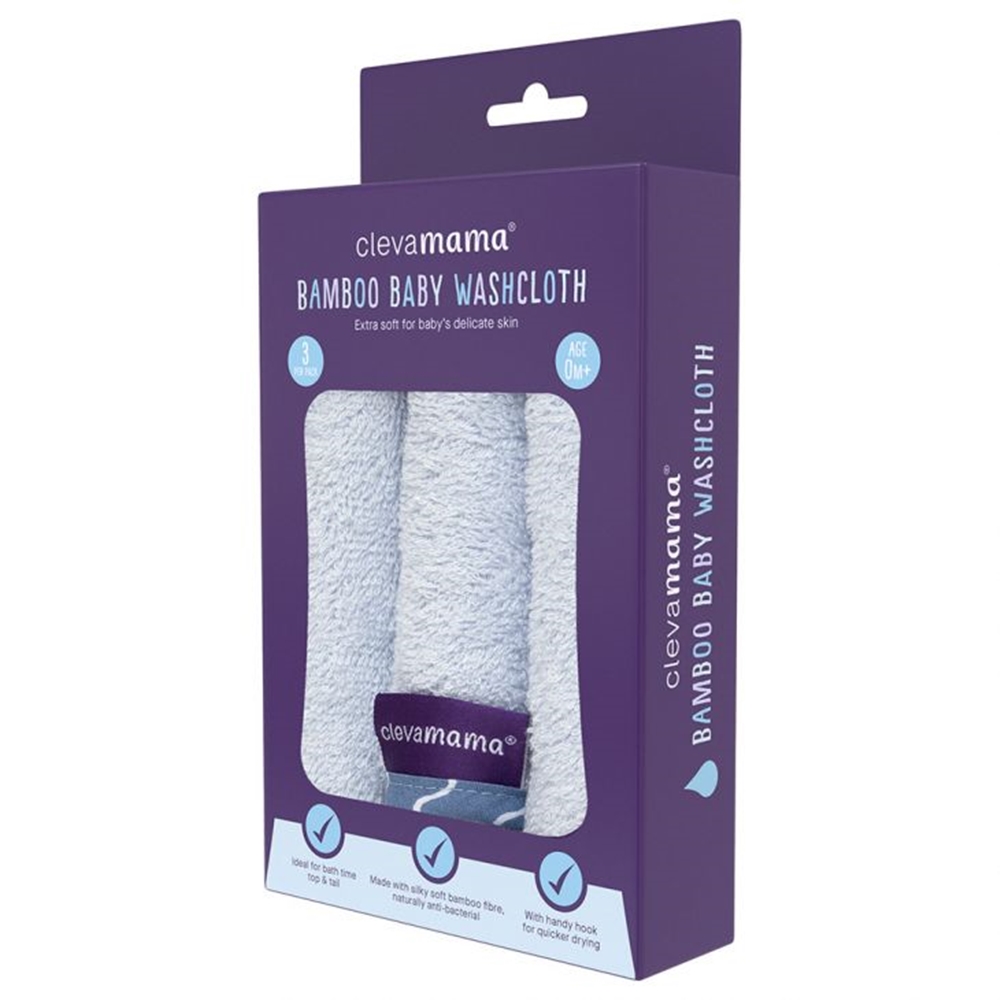 Set 3 Prosoape Bambus Clevamama Albastru - imagine 3