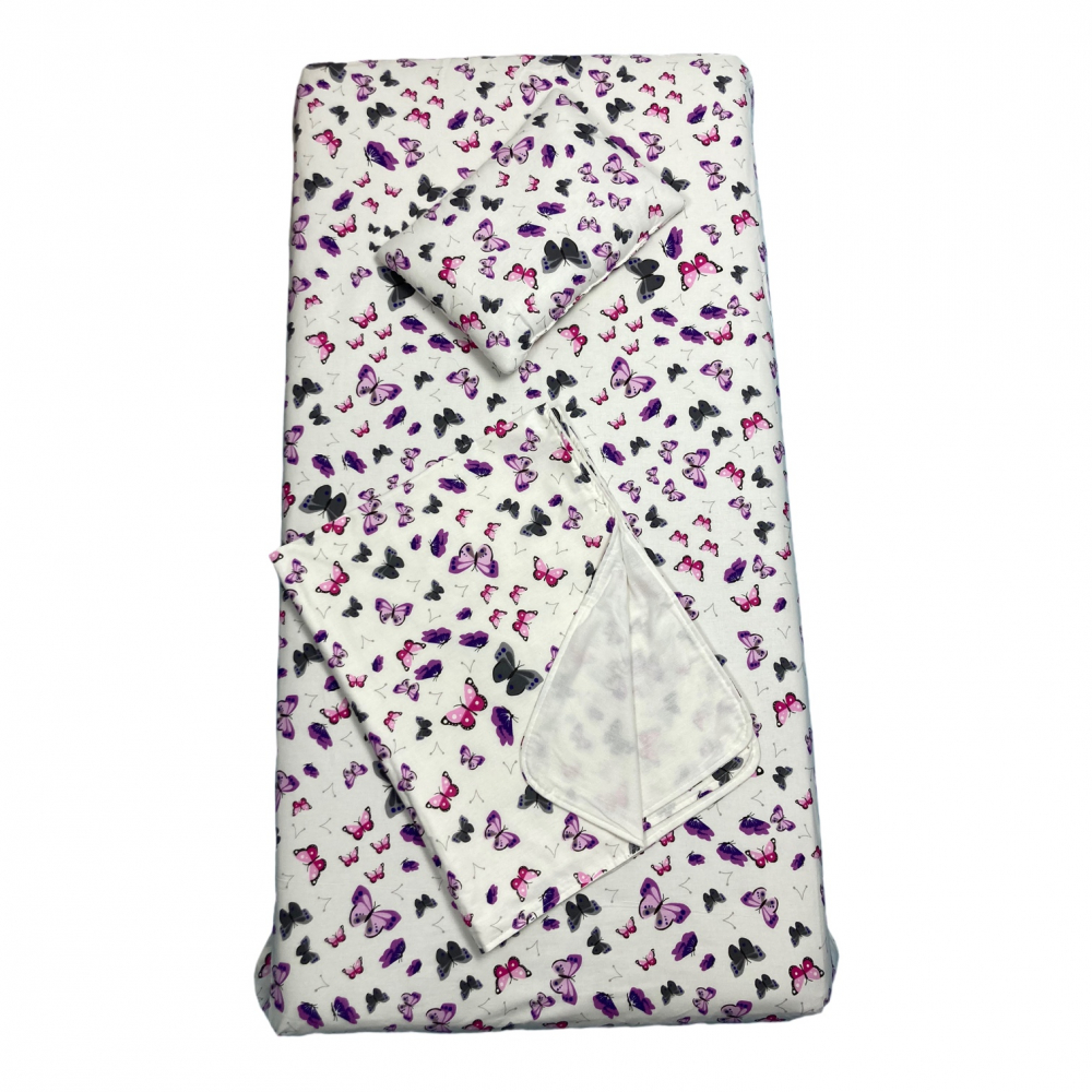 Set 3 piese Deseda Fluturasi Gri-Mov 160x80 cm