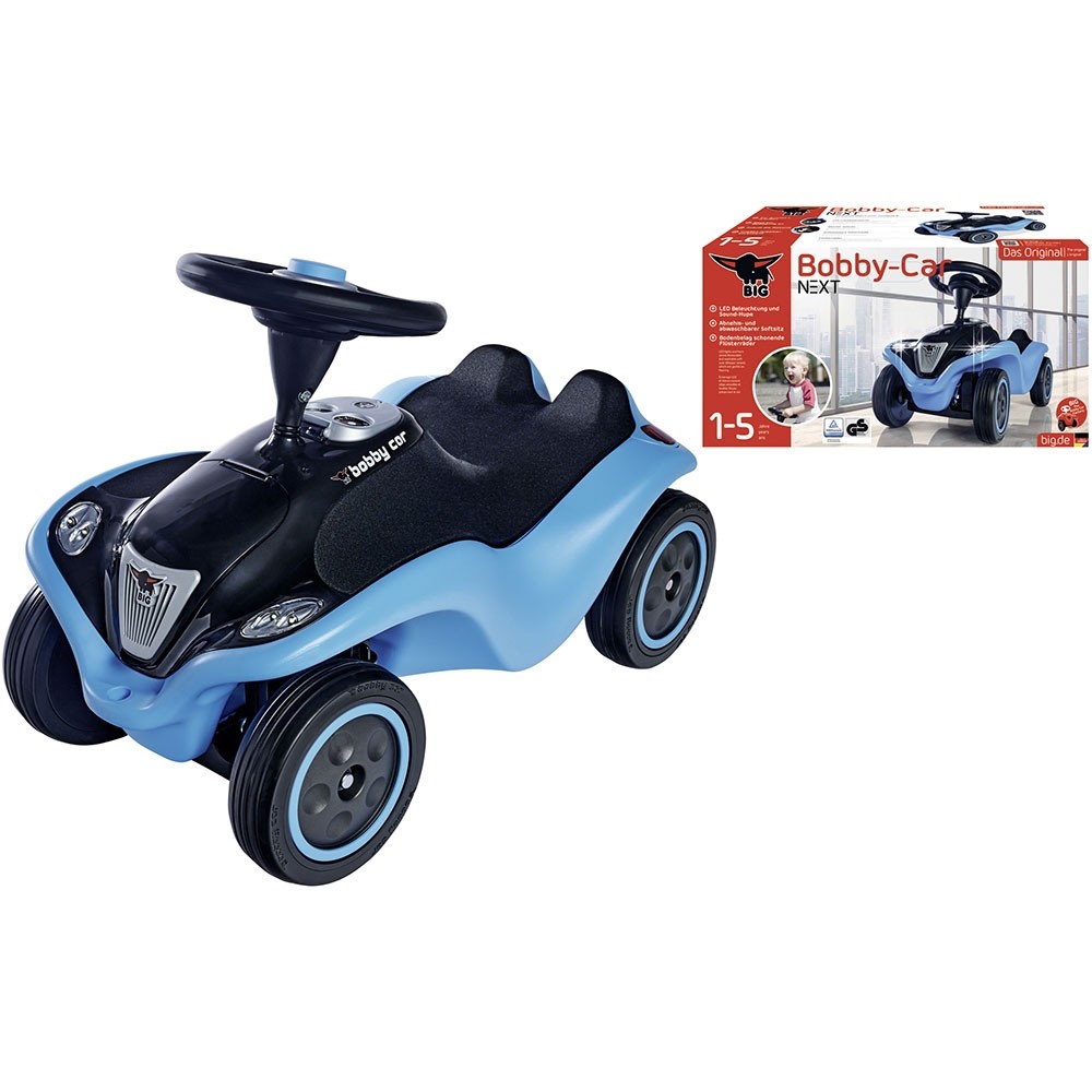 Masinuta Big Bobby Car Next Blue, Faruri LED, Big - imagine 9