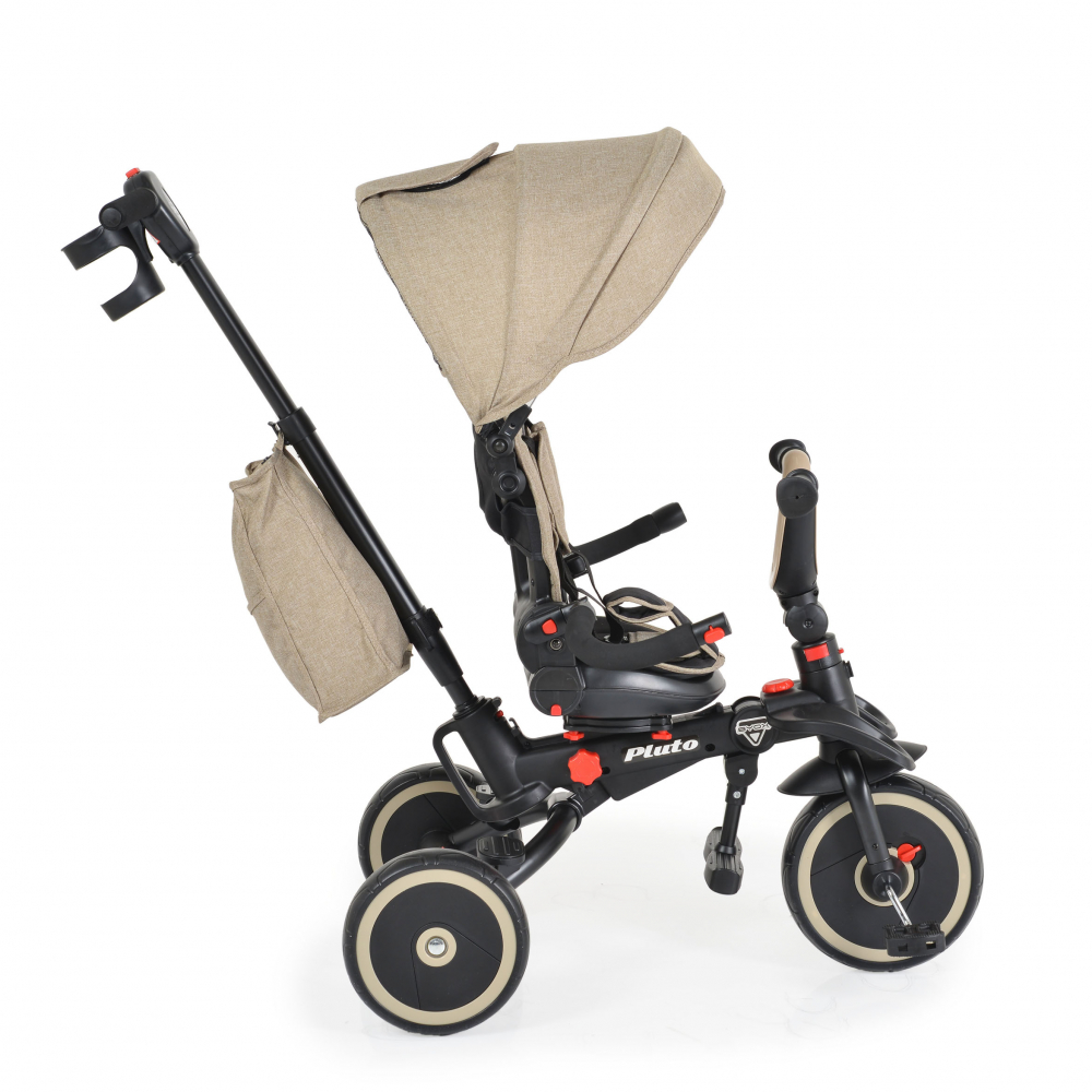 Tricicleta Byox Pluto Beige Pliabilă cu Scaun Rotativ - imagine 3
