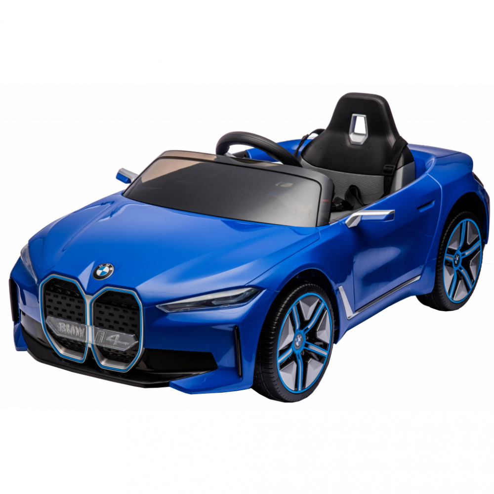 Mașinuță Electrică BMW i4 Blue 12V, Scaun Piele - imagine 6