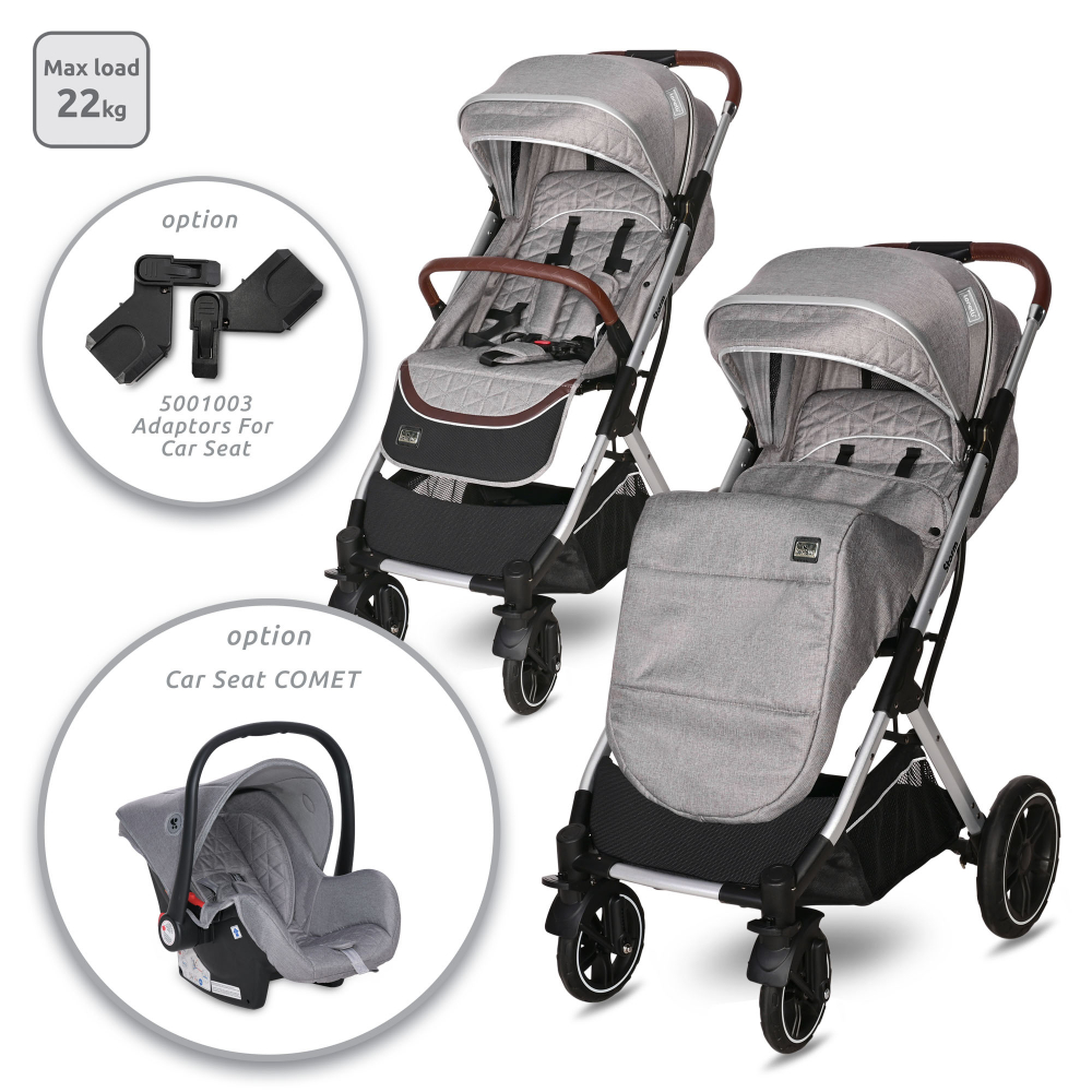 Carucior Lorelli Storm Aluminiu, Gri, pana la 22 kg - imagine 2