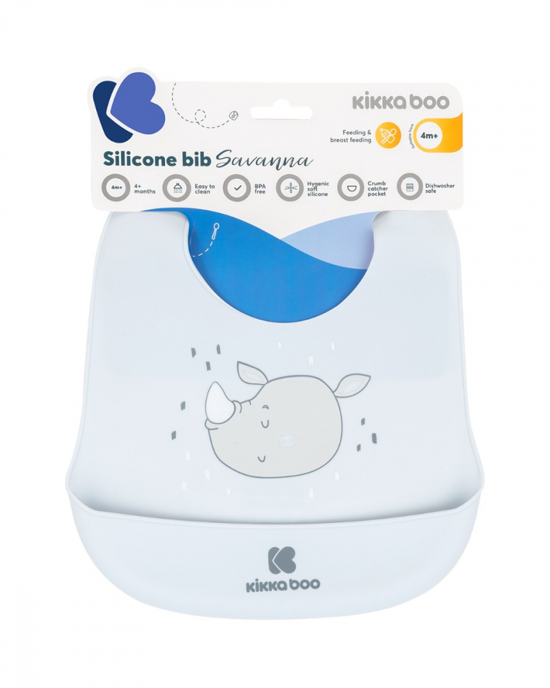 Baveta KikkaBoo Silicon cu Buzunar Savanna