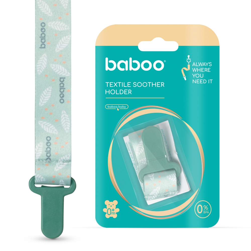 Suport Textil Suzeta Baboo Verde, 0 luni+