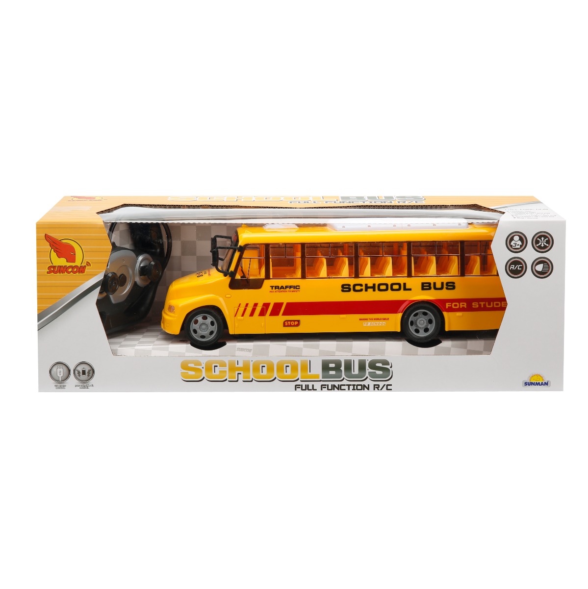 Autobuz Scolar RC Suncon cu Telecomanda 32,5 cm
