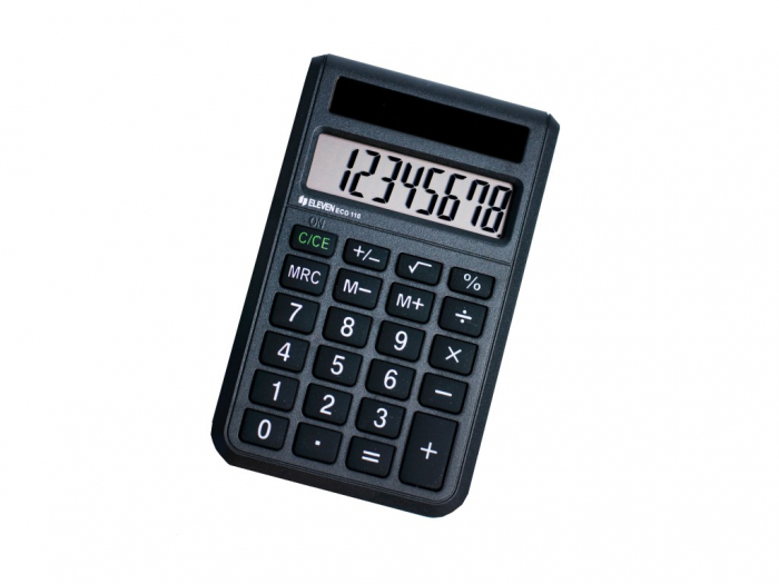 Calculator Eleven Eco Solar, 8 Cifre, Plastic Reciclat