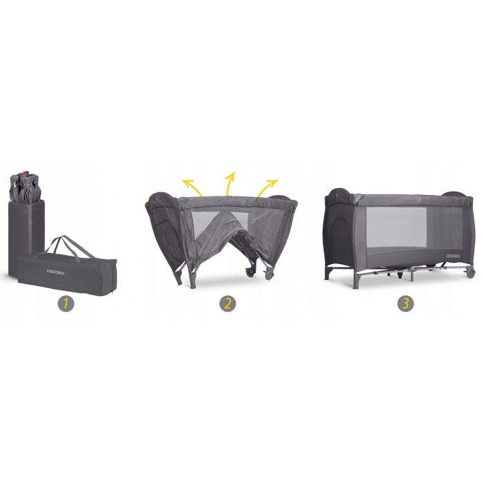Patut pliabil Ricokids RK-242 Antracit cu accesorii
