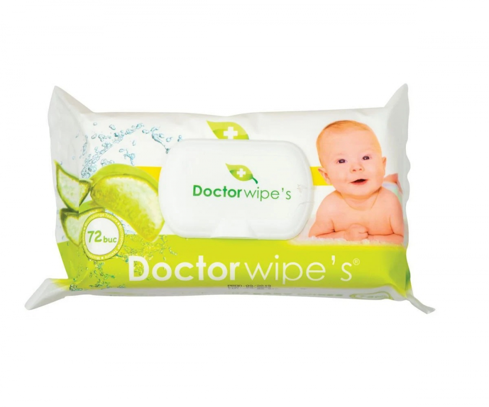 Doctor Wipes Aloe Vera 72buc Cutie Capac - imagine 3