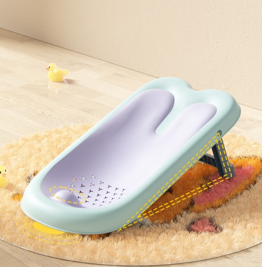 Suport Baie Little Mom Bunny Blue Pliabil, Uscare Rapidă - imagine 9