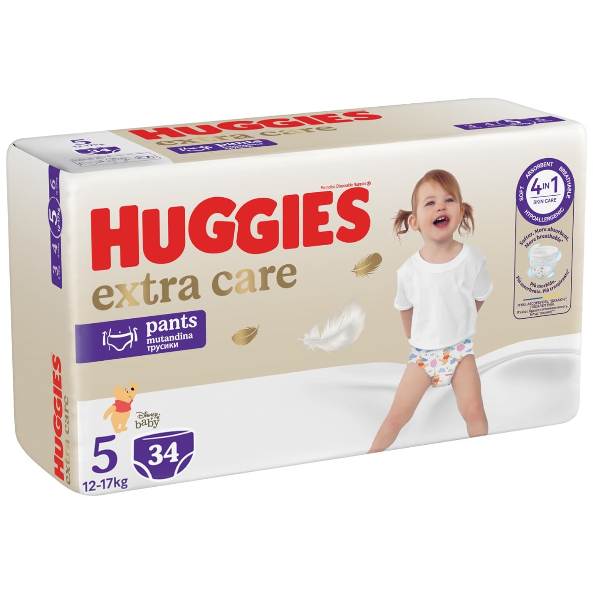 Scutece Huggies Extra Care Pants 5, 12-17kg, 34 buc