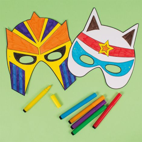 Playbox Set 12 Măști Supereroi de Colorat - imagine 2