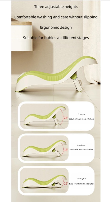 Suport Baie Little Mom Beige, Pliabil cu Afisaj Temp - imagine 11