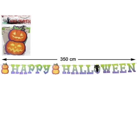 Ghirlanda Happy Halloween 350cm - Atosa - imagine 2