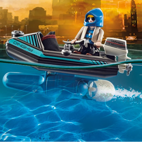 Playmobil Politia si Hot cu Barca Rapida 70782 - imagine 3