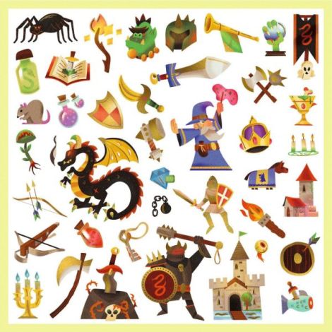 Abtibilduri Djeco Fantezie Medievală | 160 PCS - imagine 2