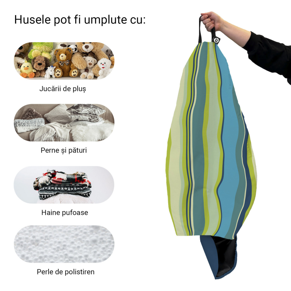 Husa Bean Bag Para XL Marinha Mint | Updeco