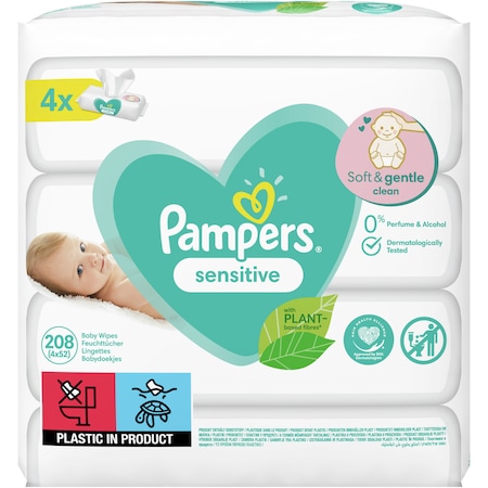 Servetele Pampers Sensitive 208 buc, Curățare Delicată - imagine 8
