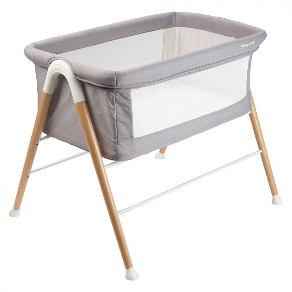 Patut BabyGo Goodnight Grey Lemn, Design Modern - imagine 5
