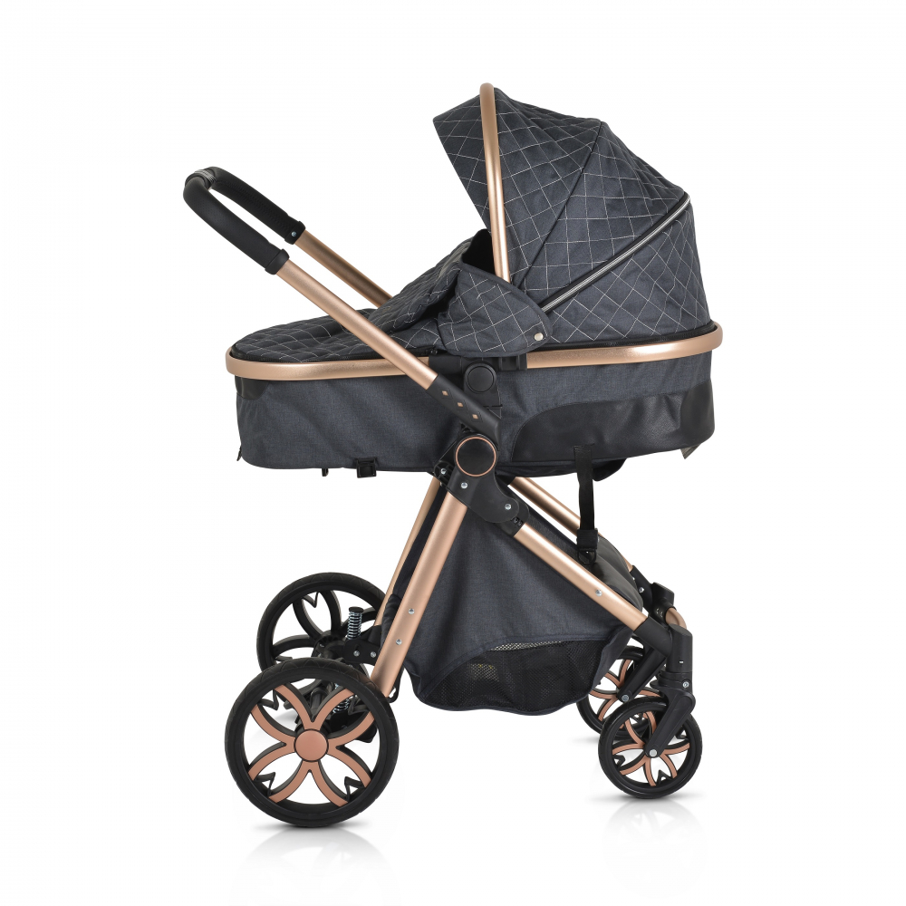 Carucior 2in1 Moni Alma Black, Reversibil, Aluminiu - imagine 3