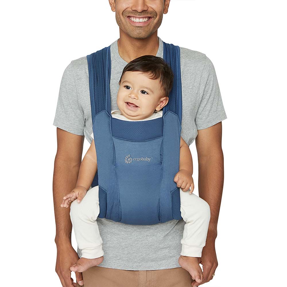 Marsupiu Ergobaby Embrace Blue, Mesh Răcoros - imagine 4