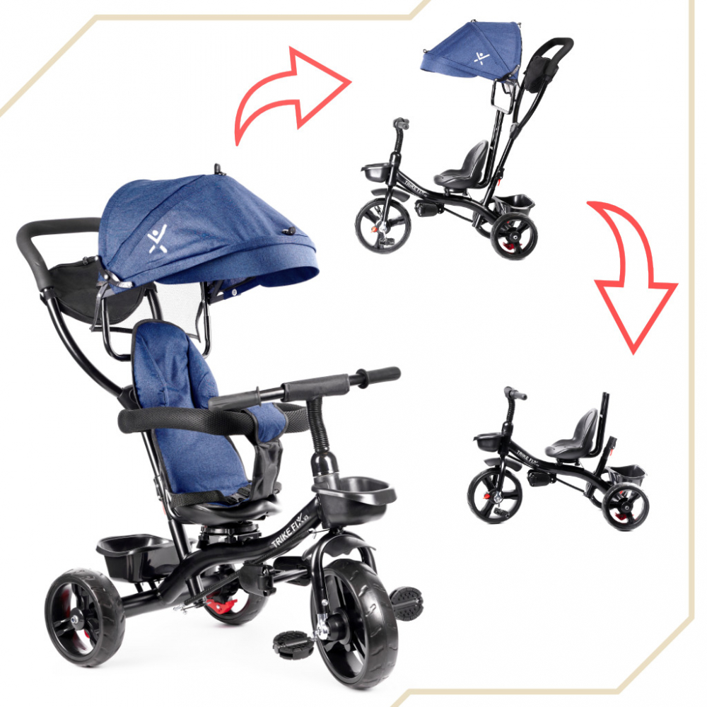 Tricicleta Ikonka Trike Fix Lite Blue, 360° Control - imagine 4