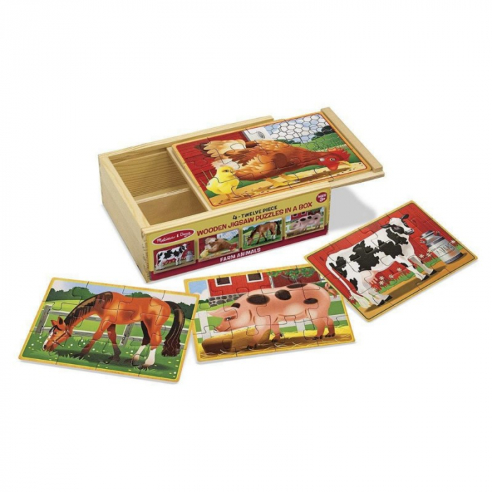 Set 4 Puzzle Lemn Animale Melissa & Doug