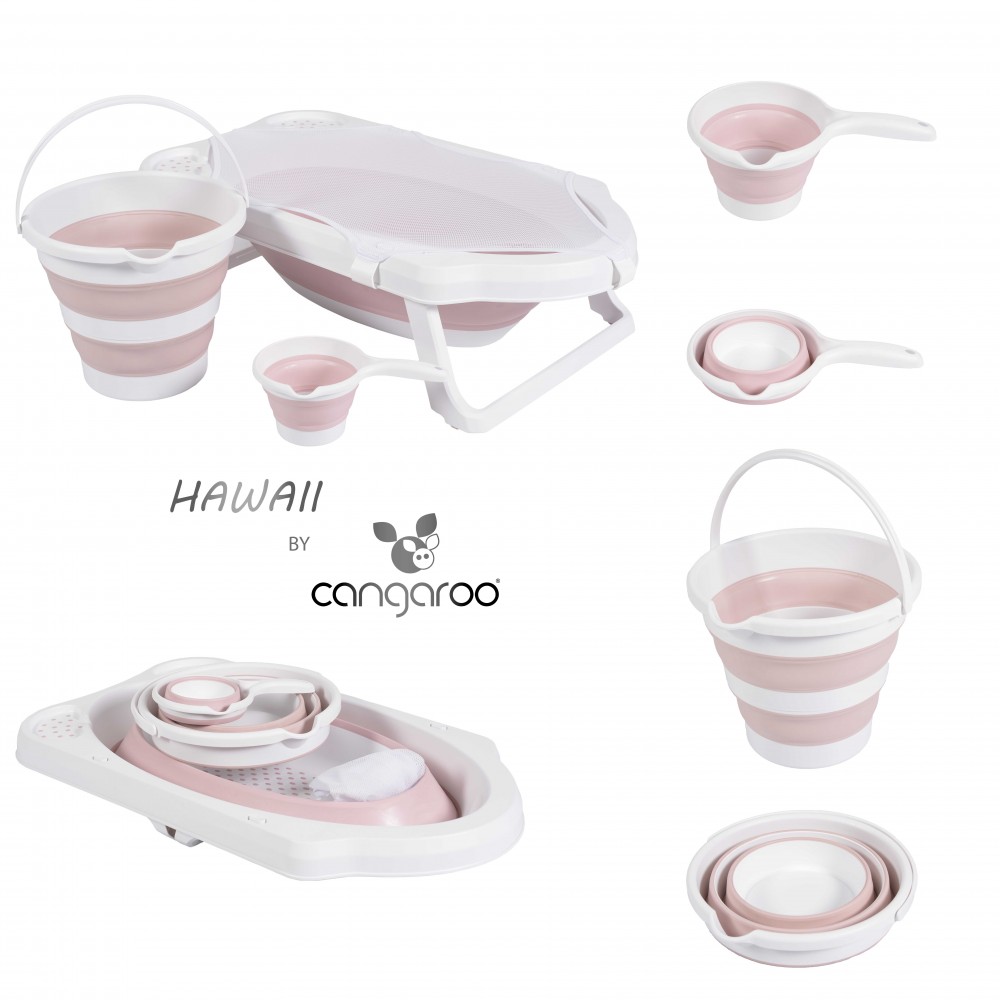 Set Cadită Pliabilă Cangaroo Hawaii 4 piese Roz - imagine 2