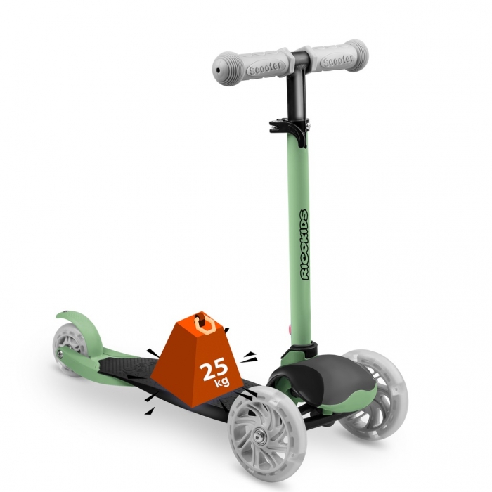 Trotineta Ricokids Loco Verde-Negru Pliabilă cu LED - imagine 4