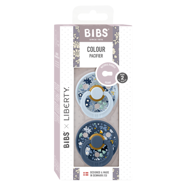 Set 2 Suzete Bibs x Liberty, Tetină Latex, 6 luni+ - imagine 2
