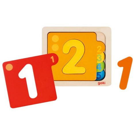 Puzzle Goki Stratificat Numere 1-5 Lemn