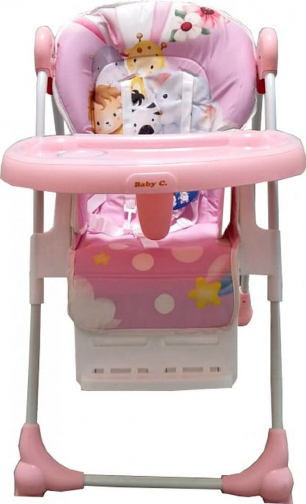 Scaun Masa Baby Care Animalute Roz Reglabil - imagine 4