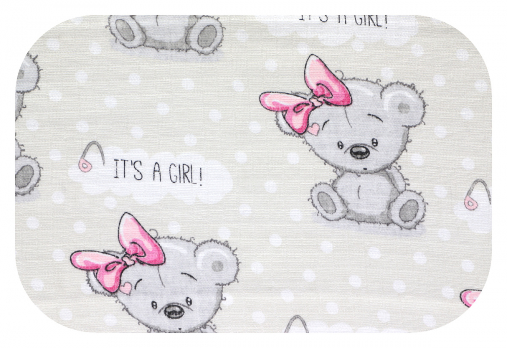 Scutec Muselina Tetra Egakids Grey Girl 70x80 - imagine 2