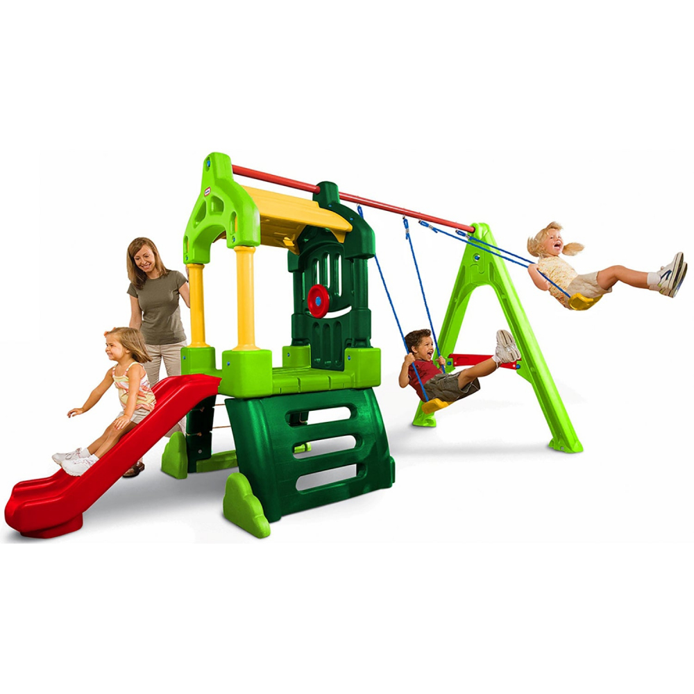 Spațiu de joacă Little Tikes Clubhouse cu tobogan - imagine 5