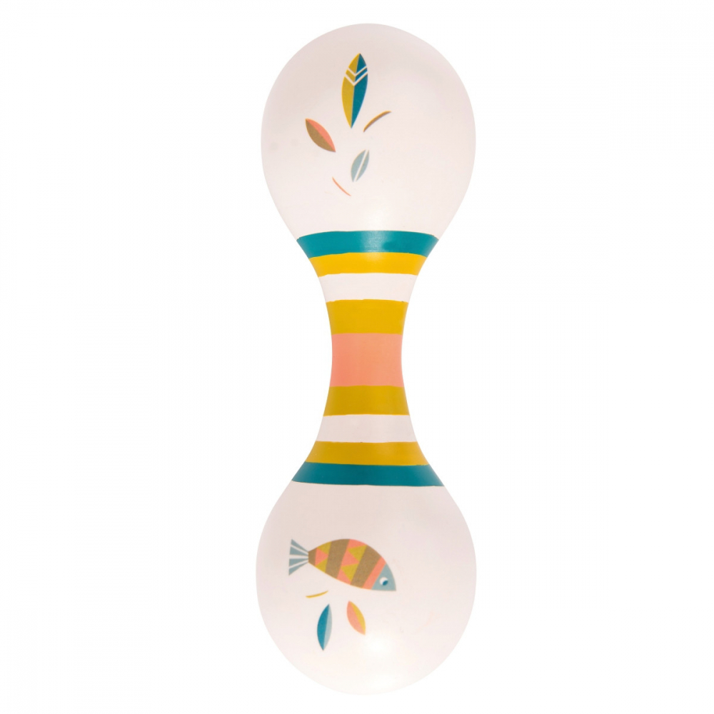 Maracas Dublu Alb Moulin Roty | Instrument Muzical Lemn