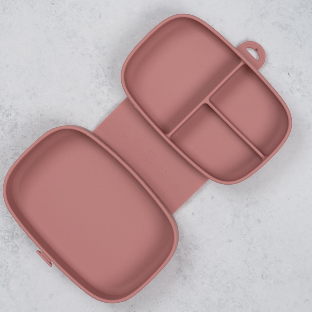 Caserola AppeKids Magic Box cu ventuza Old Rose