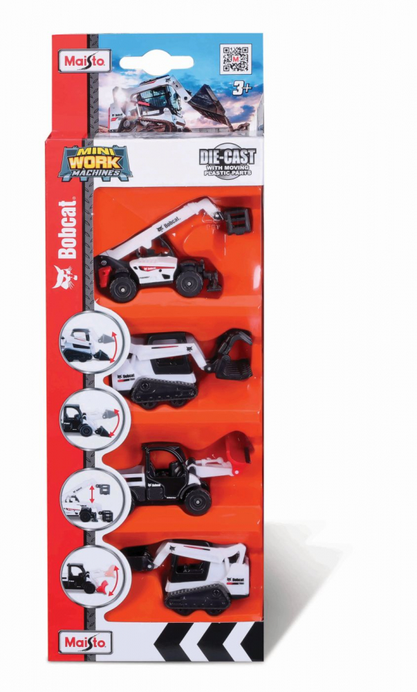 Maisto Set 4 Utilaje Bobcat Metal